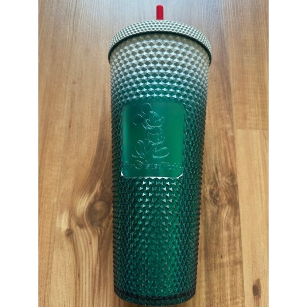 Disney Starbucks Green Studded Tumbler 24 oz Cold‎ Cup with Straw Reusable